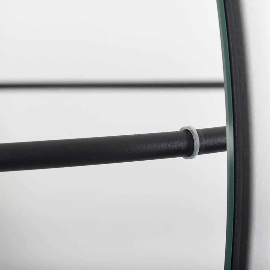 Wandspiegel met moderne stalen kapstok Made in Italy - Chioccia Viadurini