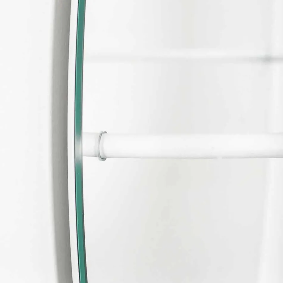 Wandspiegel met moderne stalen kapstok Made in Italy - Chioccia Viadurini