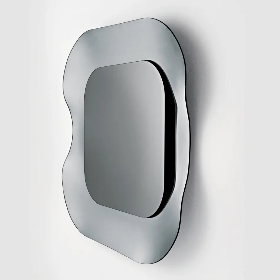 Wandspiegel met frame van gefuseerd glas, gemaakt in Italië - Adored Viadurini