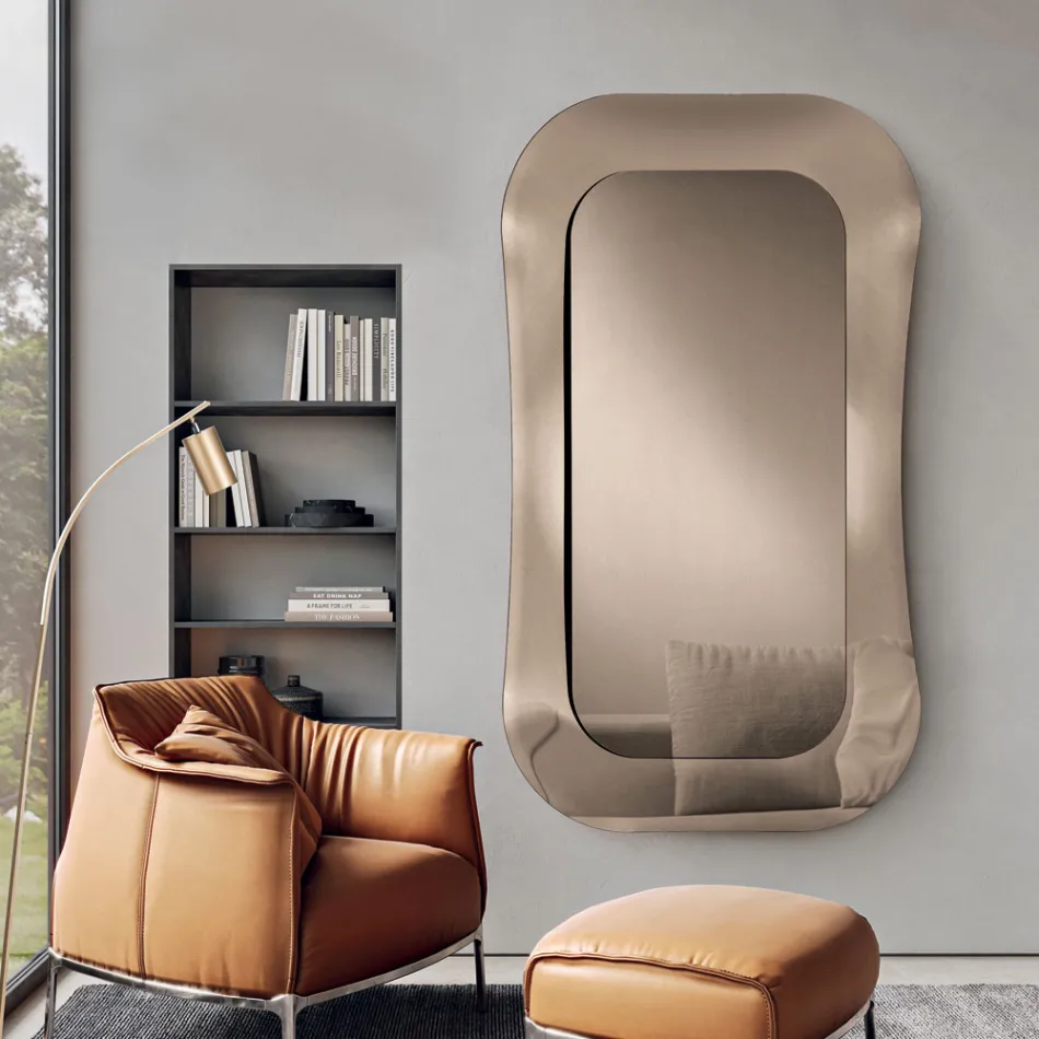 Wandspiegel met frame van gefuseerd glas, gemaakt in Italië - Adored Viadurini