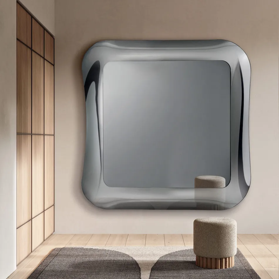 Wandspiegel met frame van gefuseerd glas, gemaakt in Italië - Adored Viadurini