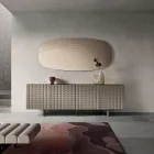 Arabella wandspiegel met gravures, gemaakt in Italië. Viadurini