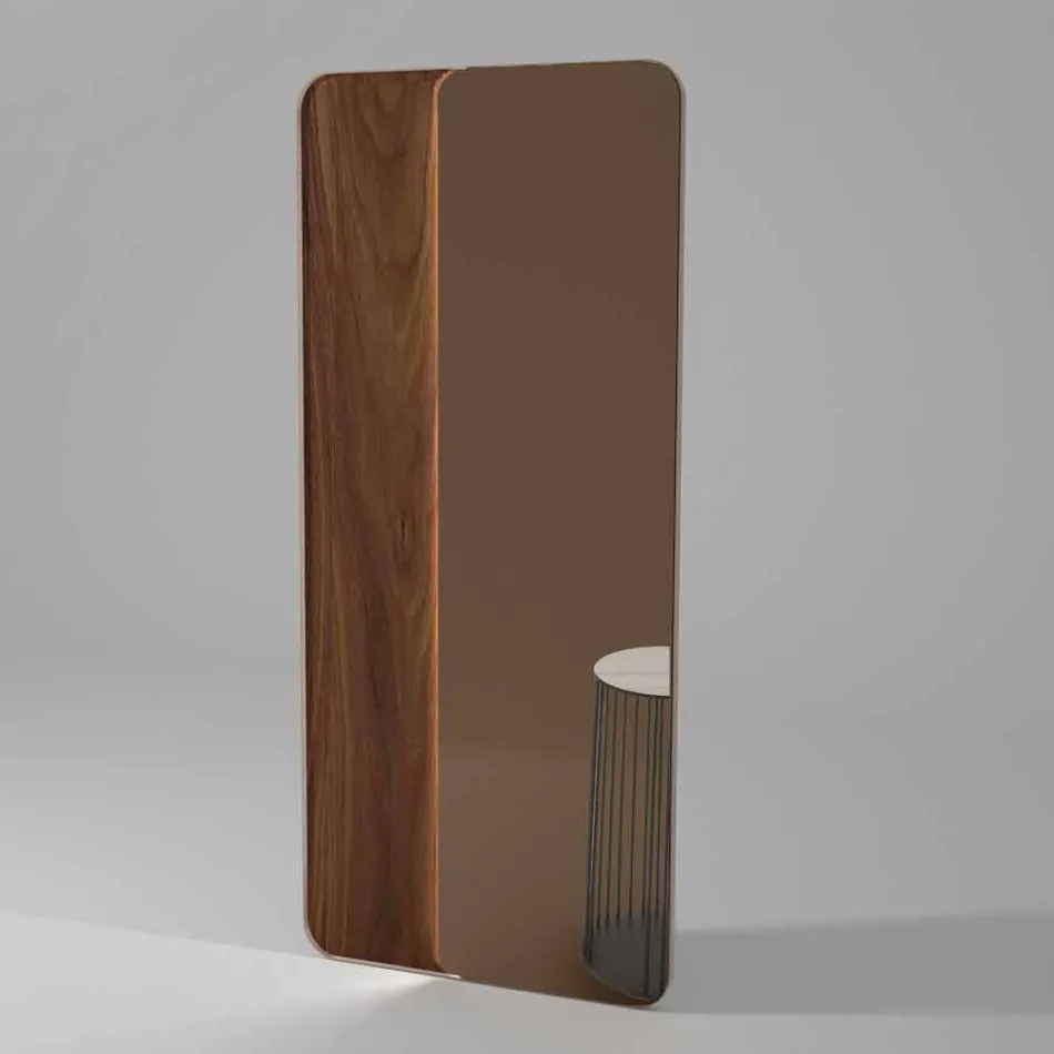 Wandspiegel met houten of keramische inzet Made in Italy - Montecarlo Viadurini