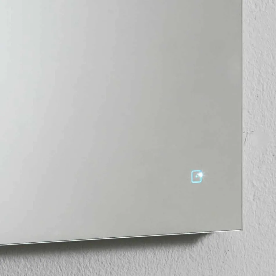 Wandspiegel met geïntegreerd licht in roestvrij staal Made in Italy - Tuccio Viadurini