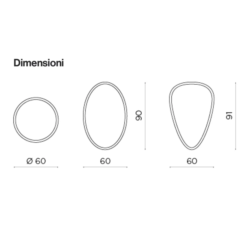 Beata wandspiegel met afgeronde randen, gemaakt in Italië. Viadurini