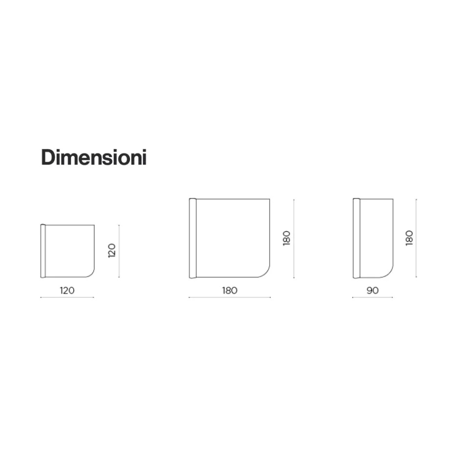 Beniamina wandspiegel met golvende zijkant, gemaakt in Italië. Viadurini