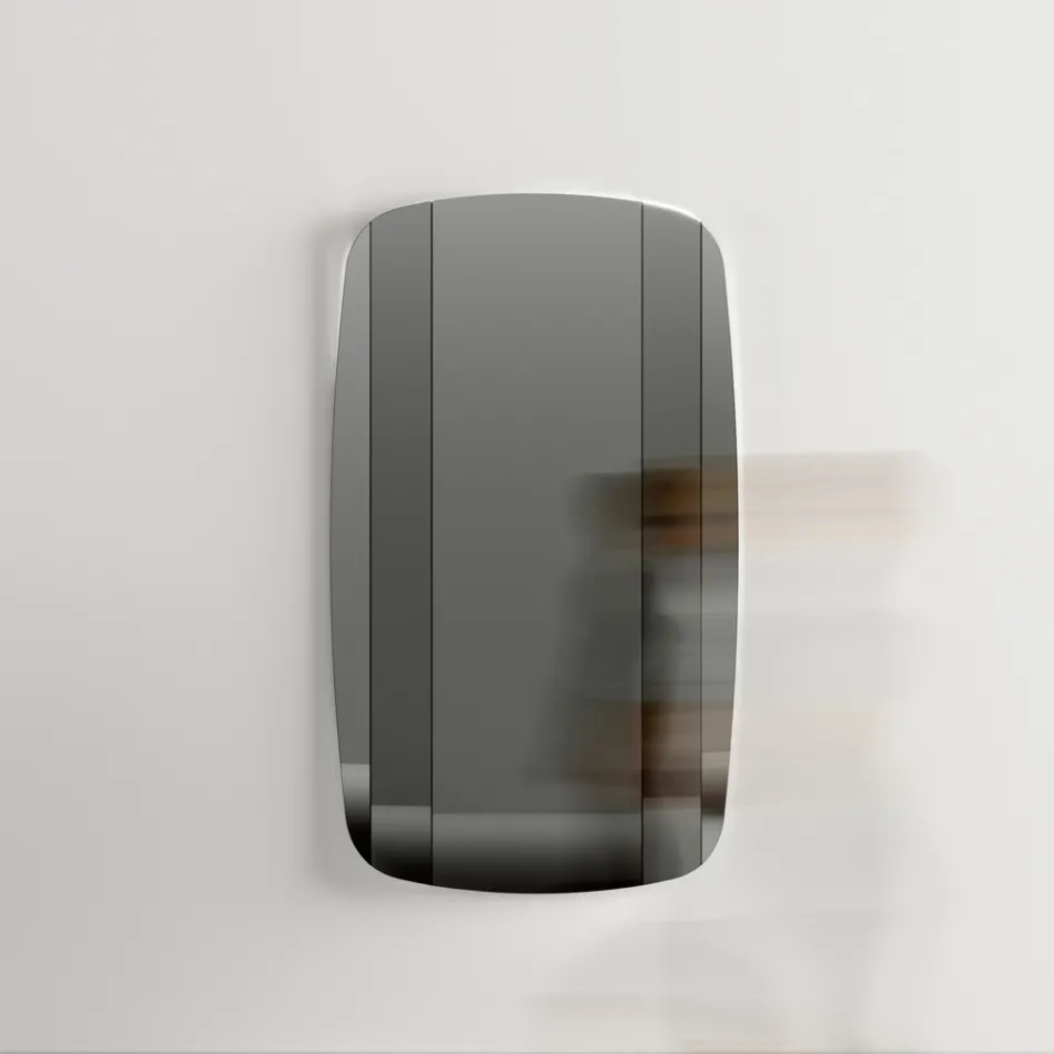 Wandspiegel met structuur in zwart geverfd hout Made in Italy - Arya Viadurini