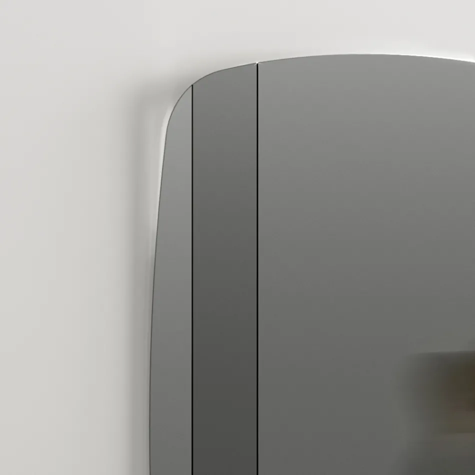 Wandspiegel met structuur in zwart geverfd hout Made in Italy - Arya Viadurini