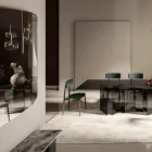 Wandspiegel met structuur in zwart geverfd hout Made in Italy - Arya Viadurini