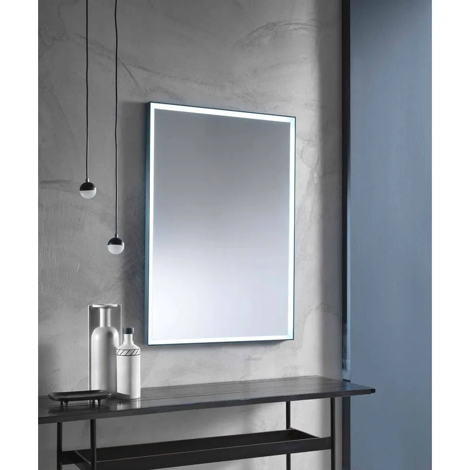 Wandspiegel met aluminium frame en LED-licht Made in Italy - Chik Viadurini