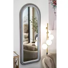 Met fluweel beklede MDF-wandspiegel met gebogen blad - Jessica Viadurini