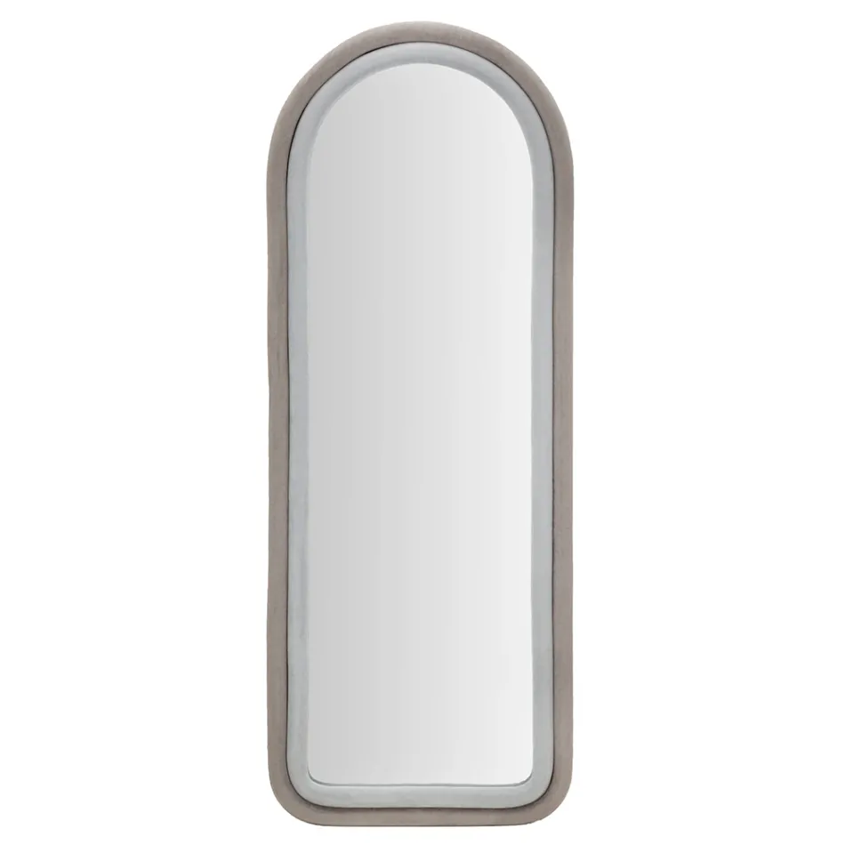 Met fluweel beklede MDF-wandspiegel met gebogen blad - Jessica Viadurini