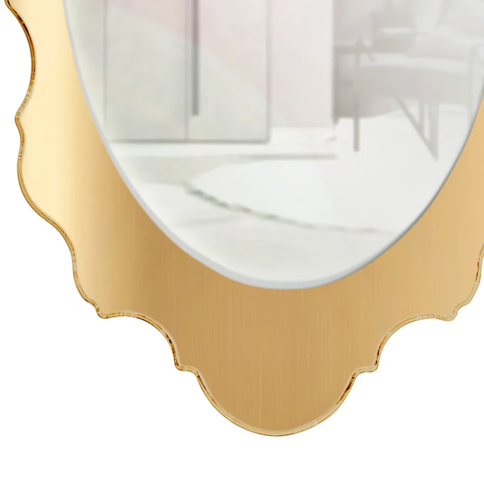 Plexiglas wandspiegel met gouden of zilveren frame, gemaakt in Italië - Ariele Viadurini