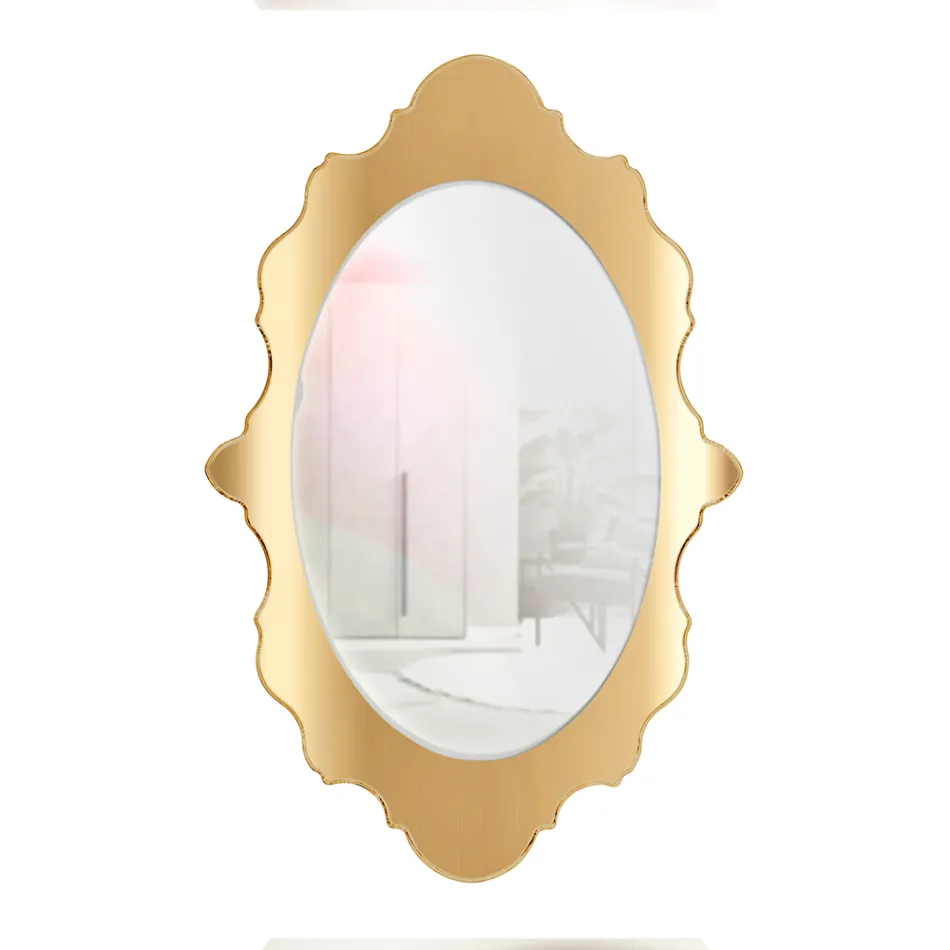 Plexiglas wandspiegel met gouden of zilveren frame, gemaakt in Italië - Ariele Viadurini