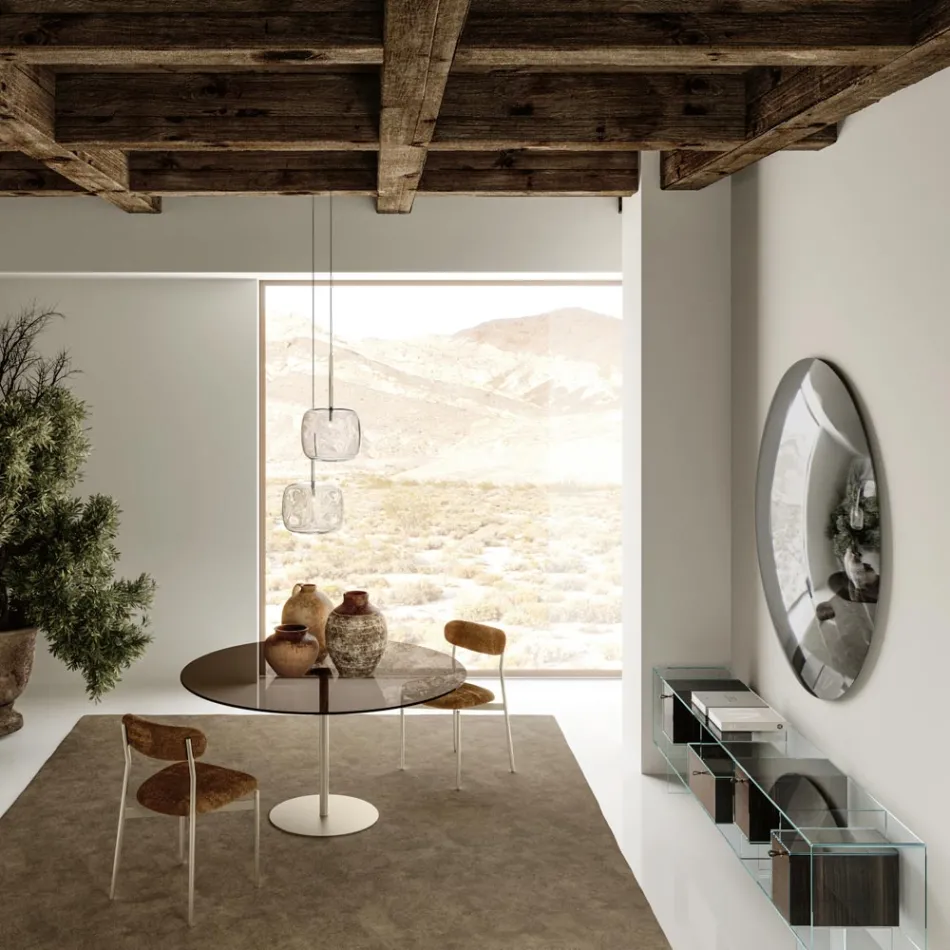 Wandspiegel van gebogen bol glas in verschillende afwerkingen - licht Viadurini