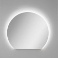 Moderne wandspiegel met gezandstraald detail en LED Made in Italy - Rialto
