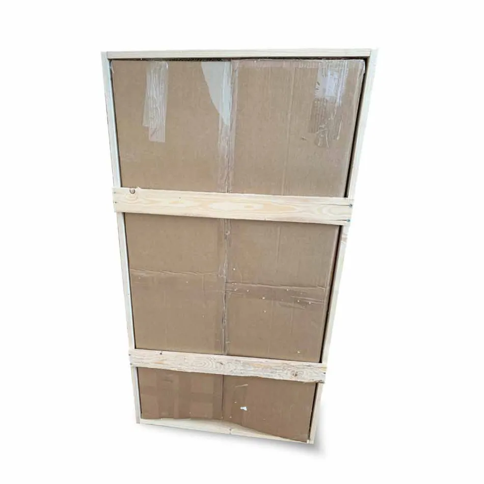 Vierkante wandspiegel met LED in satijnglas Made in Italy - Mirro Viadurini