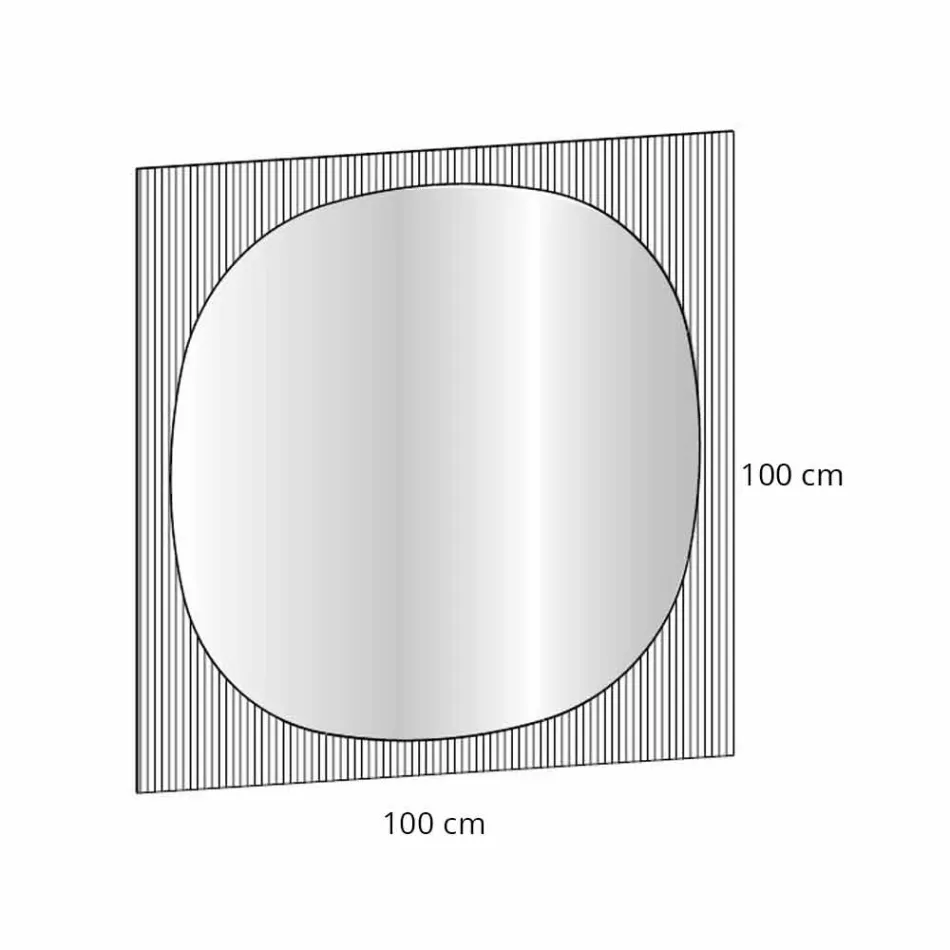 Gerookte kleur moderne vierkante wandspiegel gemaakt in Italië - Bandolero Viadurini