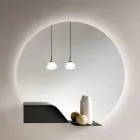 LED-verlichte wandspiegel met ABS-frame, gemaakt in Italië - Dafira Viadurini