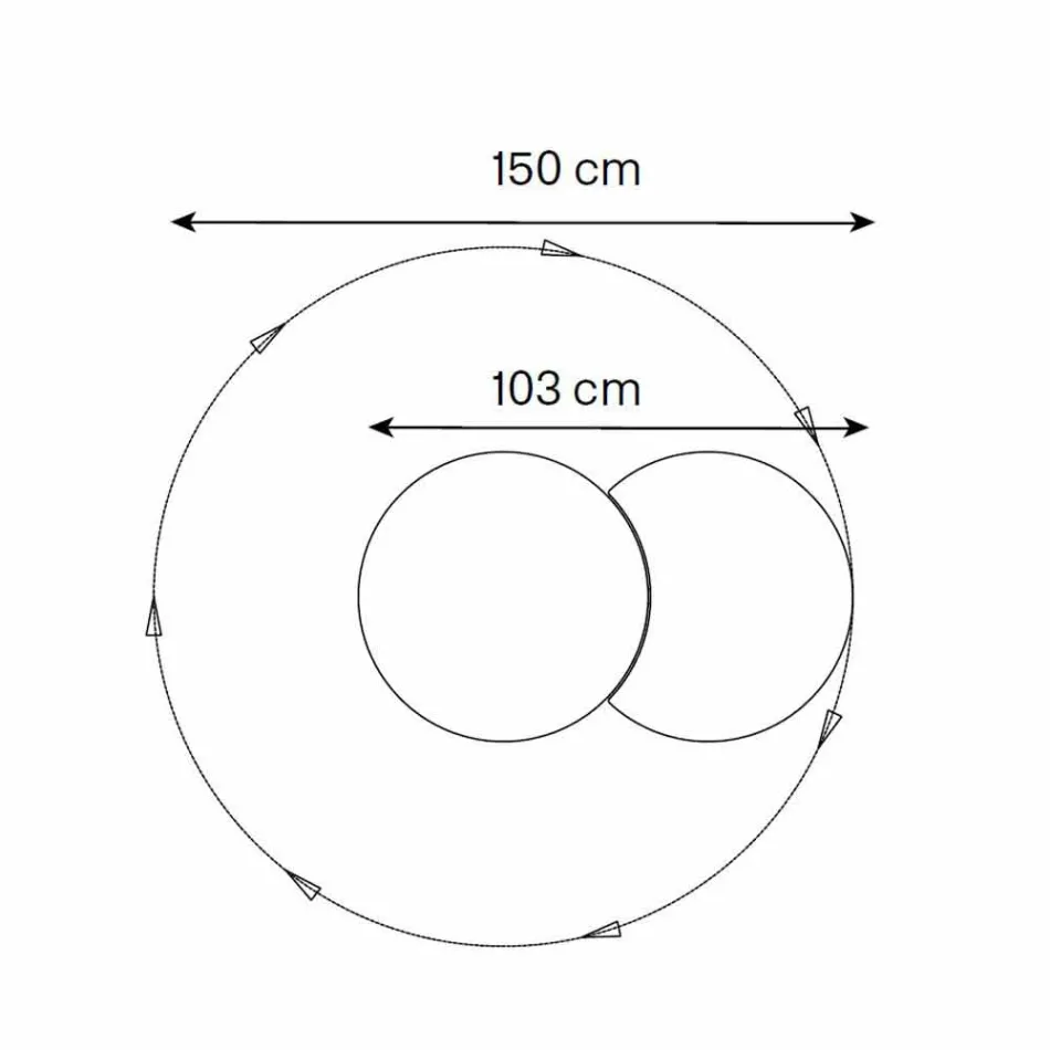 Ronde wandspiegel met 360 ° draaibare satelliet Gemaakt in Italië - Shaki Viadurini