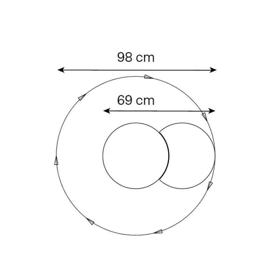 Ronde wandspiegel met 360 ° draaibare satelliet Gemaakt in Italië - Shaki Viadurini