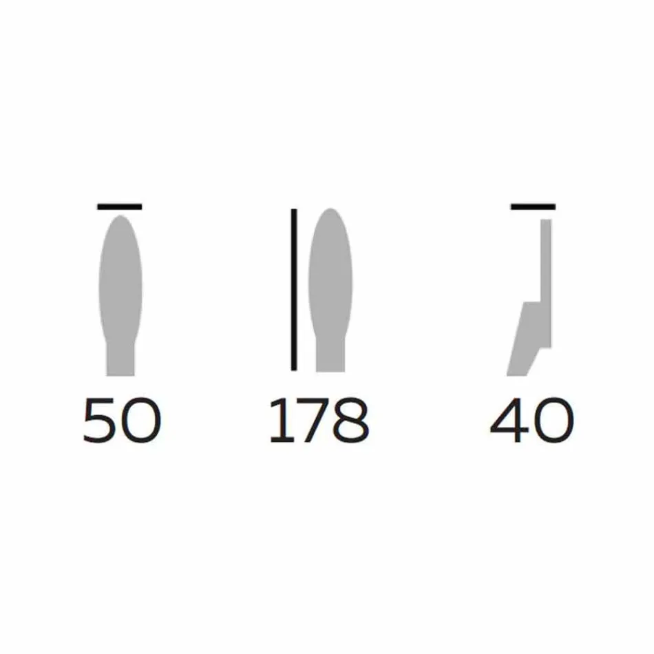 Design vloerspiegel in essenhout en metaal Made in Italy - Cuspide Viadurini
