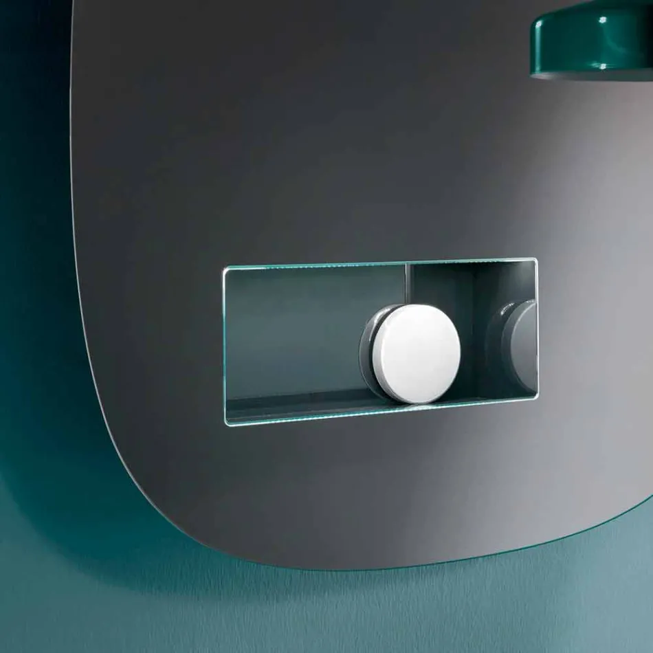 Decoratieve wandspiegel gerookte afwerking met zwart designvak - Matrix Viadurini