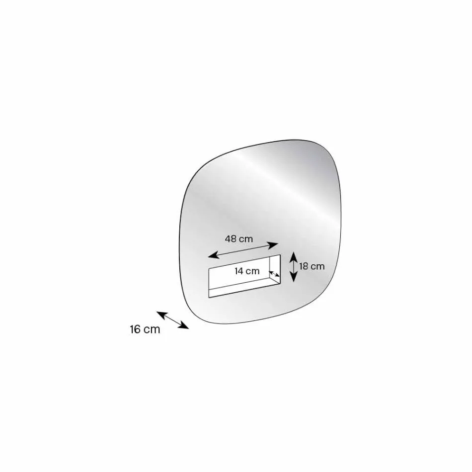 Decoratieve wandspiegel gerookte afwerking met zwart designvak - Matrix Viadurini