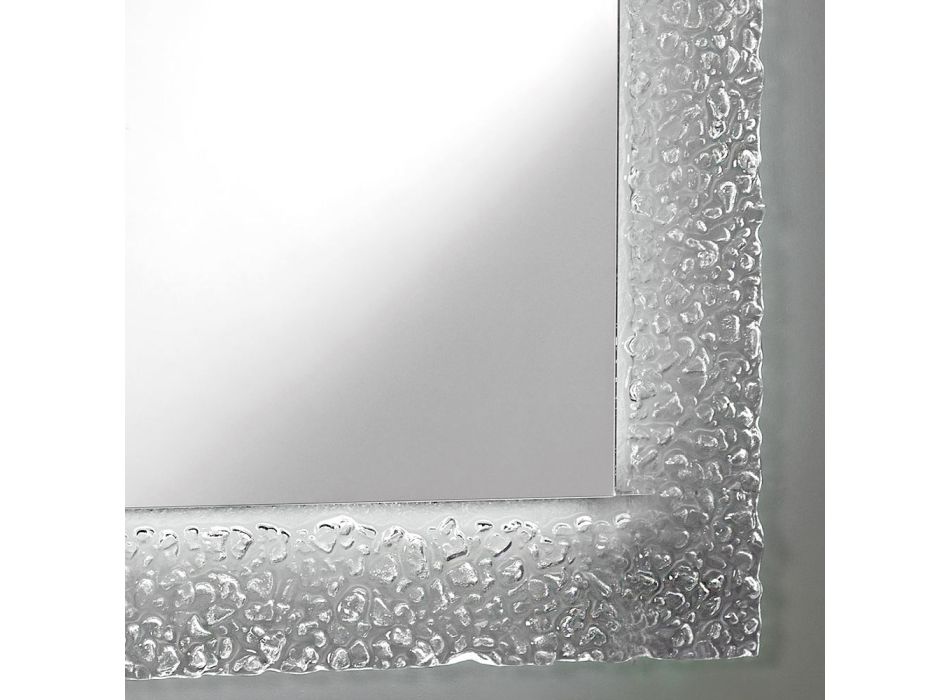 Decoratieve wandspiegel met glazen frame en luxe led-verlichting - Attimo Viadurini