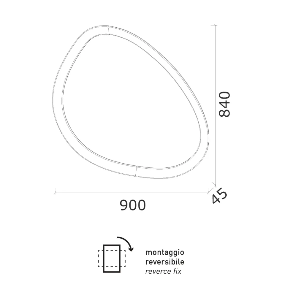 Onregelmatig gevormde spiegel met achtergrondverlichting gemaakt in Italië - Ride Viadurini