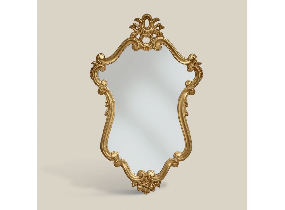 droefheid speler whisky Luxe gevormde spiegel met bladgoud versierd frame