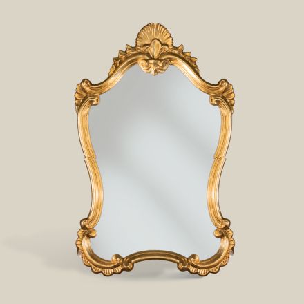 Klassieke bladgouden spiegel met gevormd frame Made in Italy - Precious Viadurini