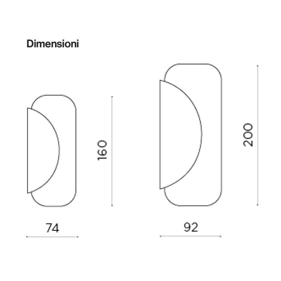 Spiegel gemaakt van 2 overlappende, gevormde platen, vervaardigd in Italië - Adelaide Viadurini