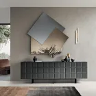 Spiegel gemaakt van 3 overlappende platen, 2 van brons en 1 van gerookt metaal - Armida Viadurini