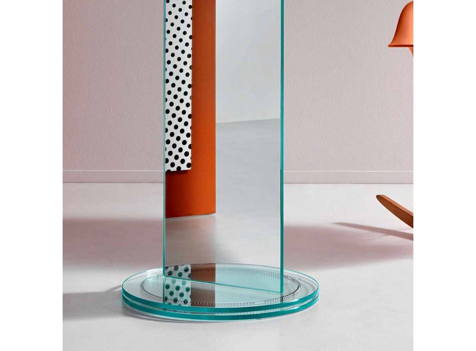 Vrijstaande dubbelzijdige spiegel met luxe glazen Rontante-voet - Gaudenzio Viadurini