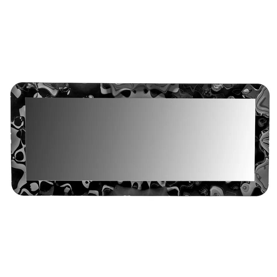 Gebogen glazen spiegel met vloeibaar effect en achtergrondverlichting - Excelsior Viadurini