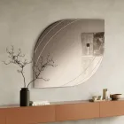 Glazen spiegel met gravures in twee maten en kleuren, gemaakt in Italië - Vela Viadurini