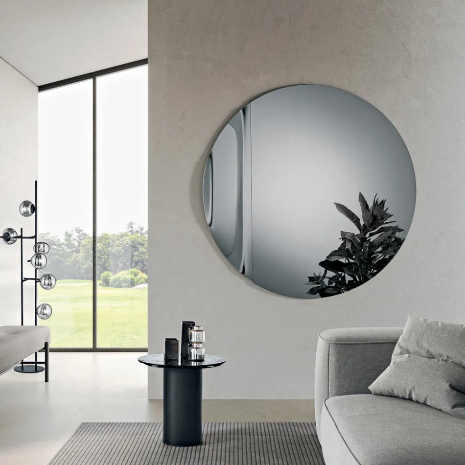 Gemaakt in Italië: Spiegel van gefuseerd glas met golvend patroon - Candida Viadurini