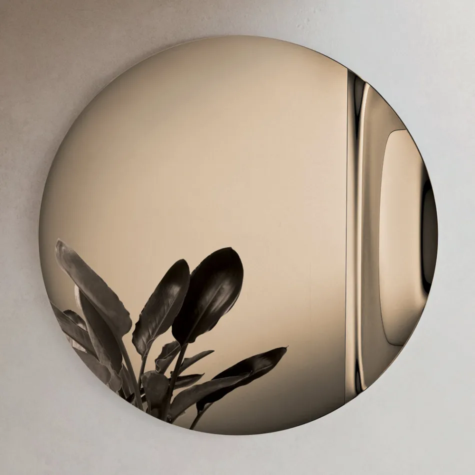 Gemaakt in Italië: Spiegel van gefuseerd glas met golvend patroon - Candida Viadurini