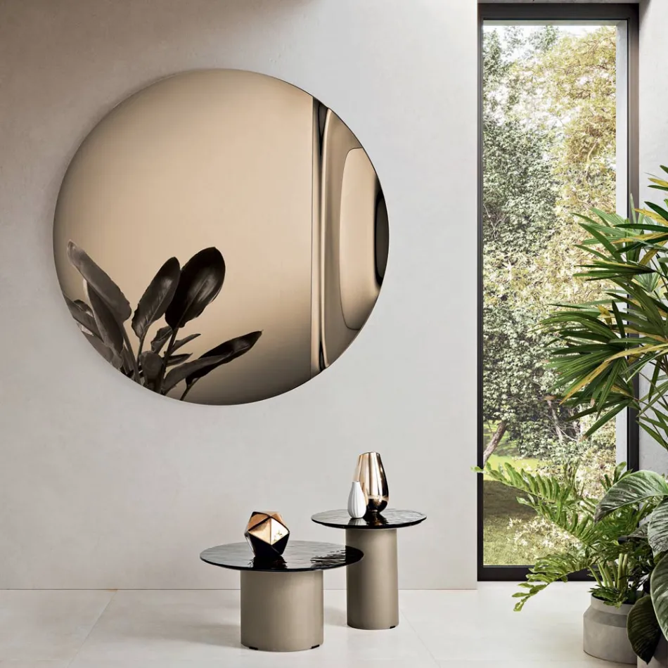 Gemaakt in Italië: Spiegel van golvend gefuseerd glas - Candida Viadurini