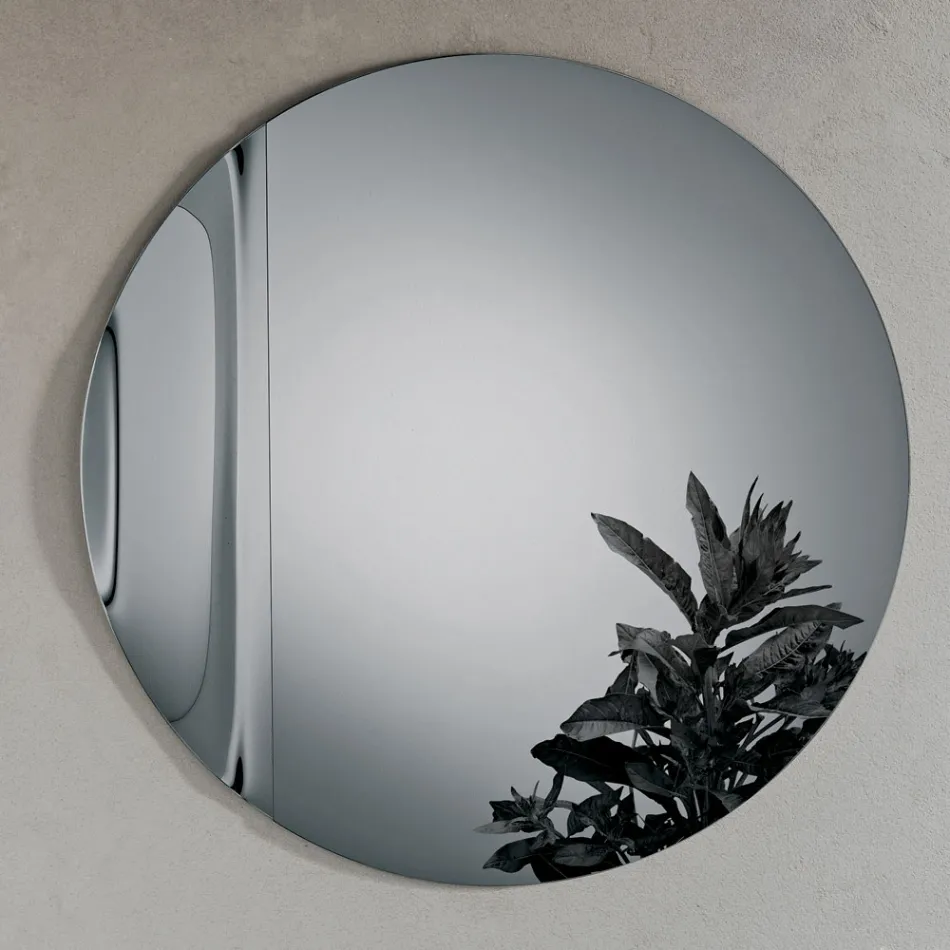 Gemaakt in Italië: Spiegel van gefuseerd glas met golvend patroon - Candida Viadurini