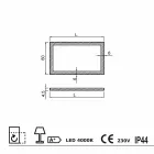 Modern spiegel met matglazen randen, LED-verlichting, Ady Viadurini