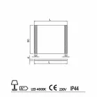 Modern Badkamer spiegel met LED-verlichting, L1200xh.900 mm, Agata Viadurini