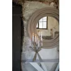 Moderne ronde wandspiegel in gekleurd ijzer gemaakt in Italië - Oregano Viadurini