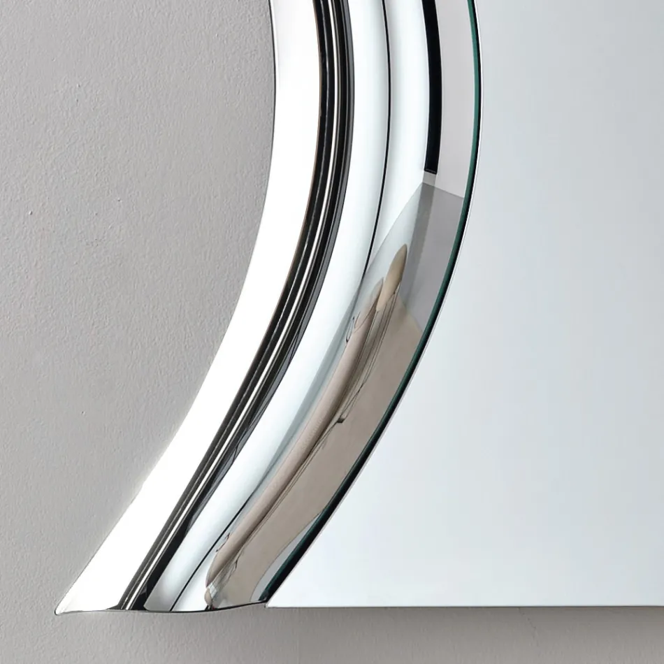 Modulaire spiegel met inzetstuk van gesmolten glas, gemaakt in Italië - Sorya Viadurini
