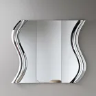 Modulaire spiegel met inzetstuk van gesmolten glas, gemaakt in Italië - Sorya Viadurini