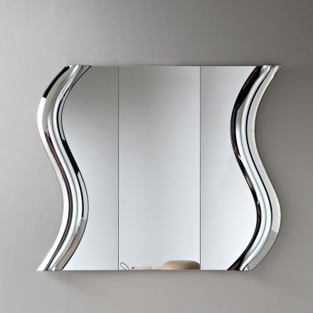 Modulaire spiegel met inzetstuk van gesmolten glas, gemaakt in Italië - Sorya Viadurini