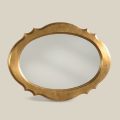 Ovale spiegel met bladgoud houten frame Made in Italy - Florence