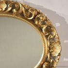 Ovale spiegel met bladgoud geperforeerd houten frame Made in Italy - Florence Viadurini