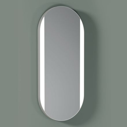 Ovale badkamerspiegel met zijlichten Made in Italy - Albert Viadurini